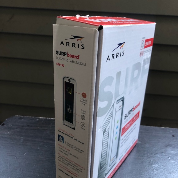 ARRIS SURFboard 1 Gbps SB6190 White Cable Modem DOCSIS 3.0 32 x 8 Gigabit - Picture 3 of 9